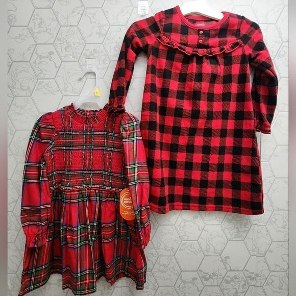 Nwt Girls Christmas Clothes Bundle, Dress and Nightgown - Picture 1 of 8